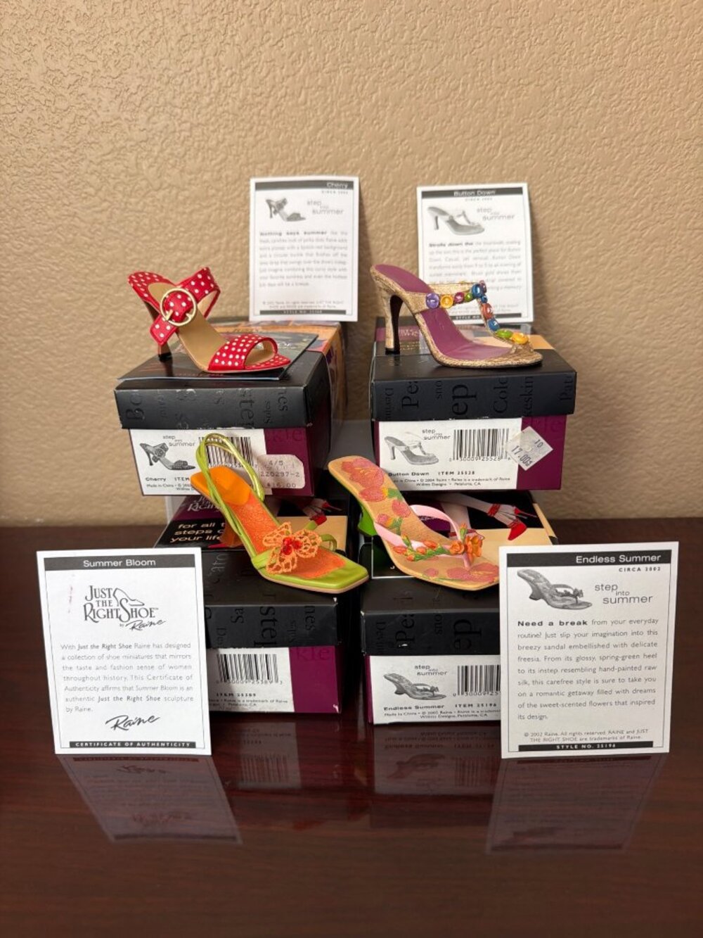 Just the Right Shoe Raine Step into Summer Lot of 4 Mini Shoe Figurines NEW